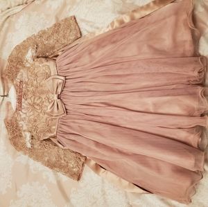 Girls blush pink party dress